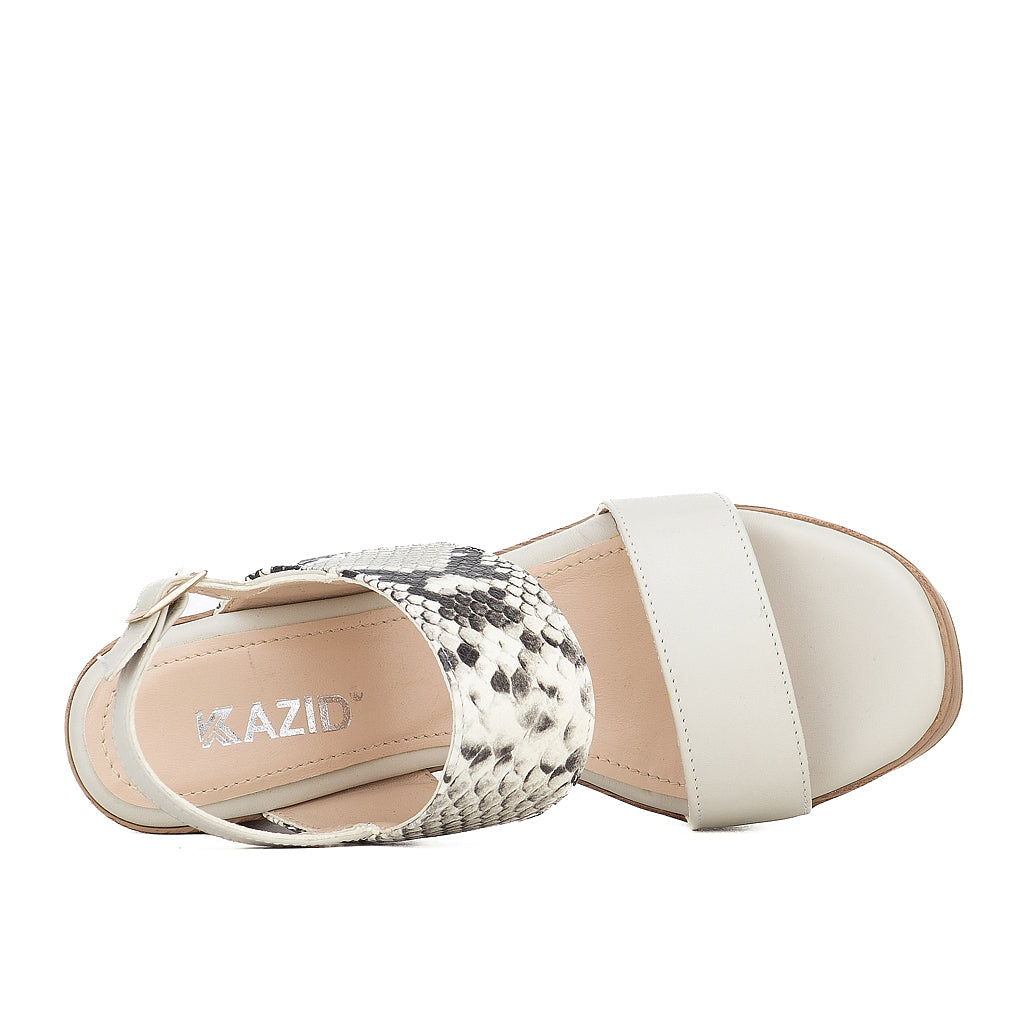 0585 sandale en cuir femme blanc