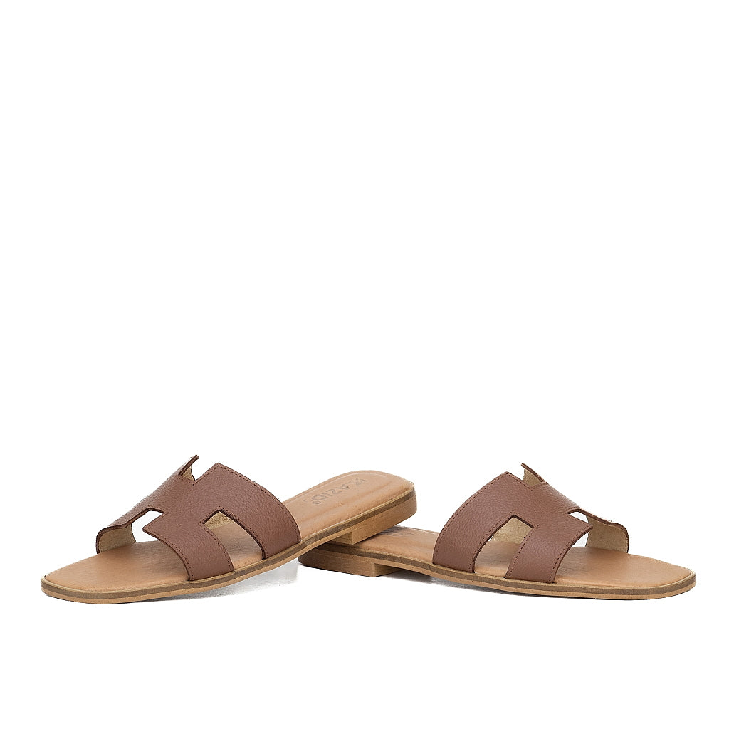 0183 sandale en cuir femme marron