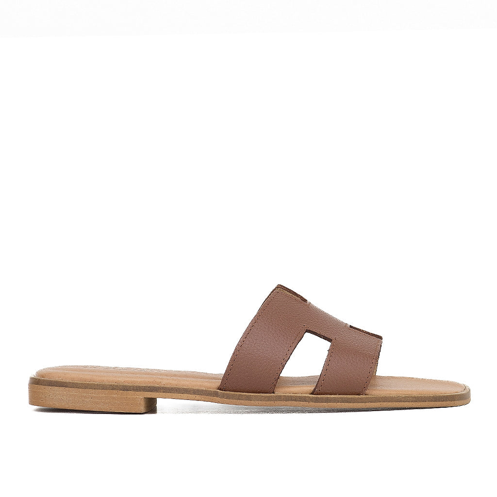 0183 sandale en cuir femme marron