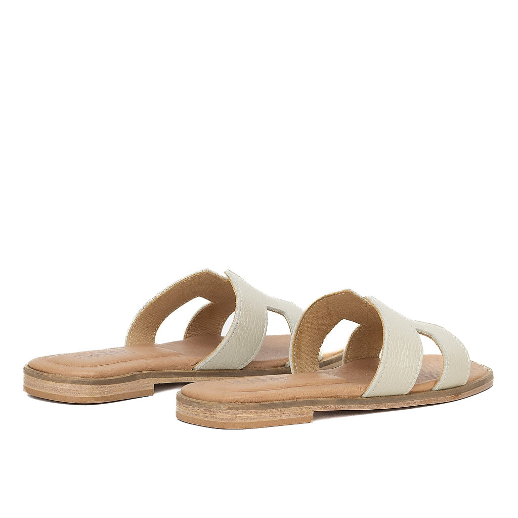 0183 sandale en cuir femme biege