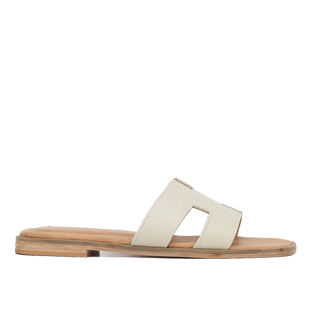0183 sandale en cuir femme biege