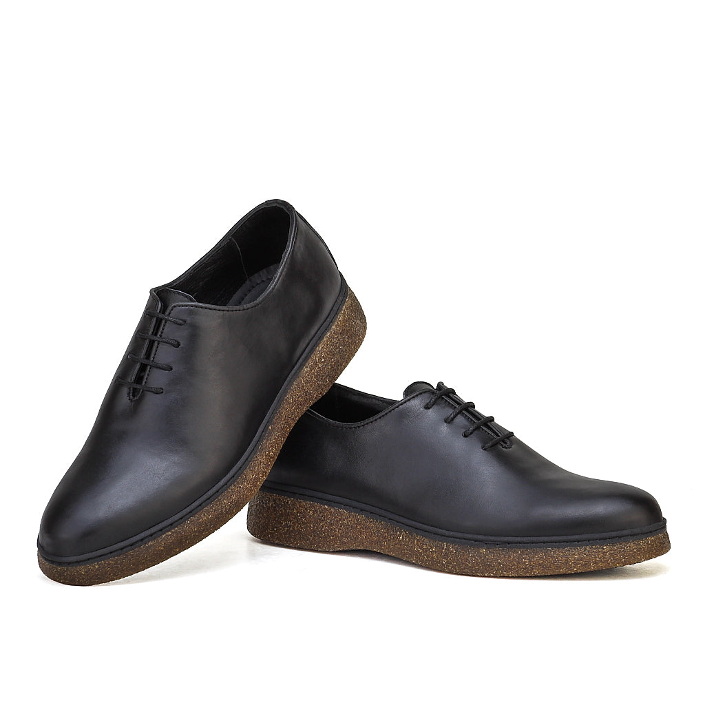 067 Chaussures Homme  en cuir noir