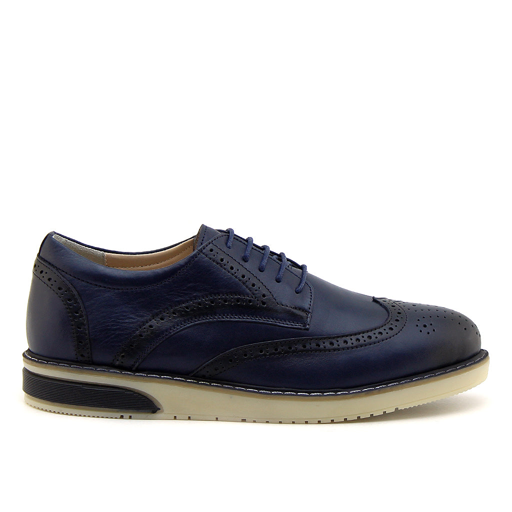 066 chaussure en cuir bleumarin homme