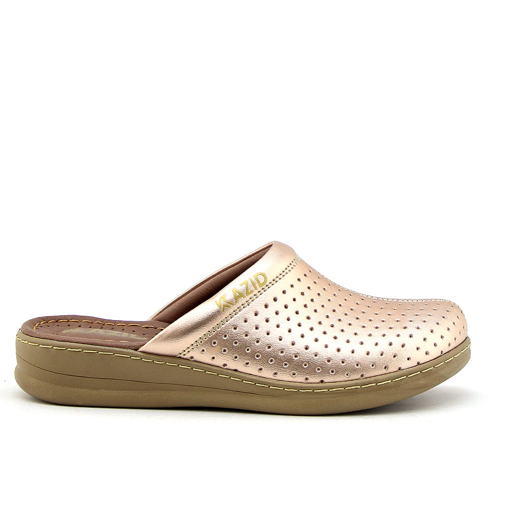 0231 sabot confort en cuir femmes cuivre