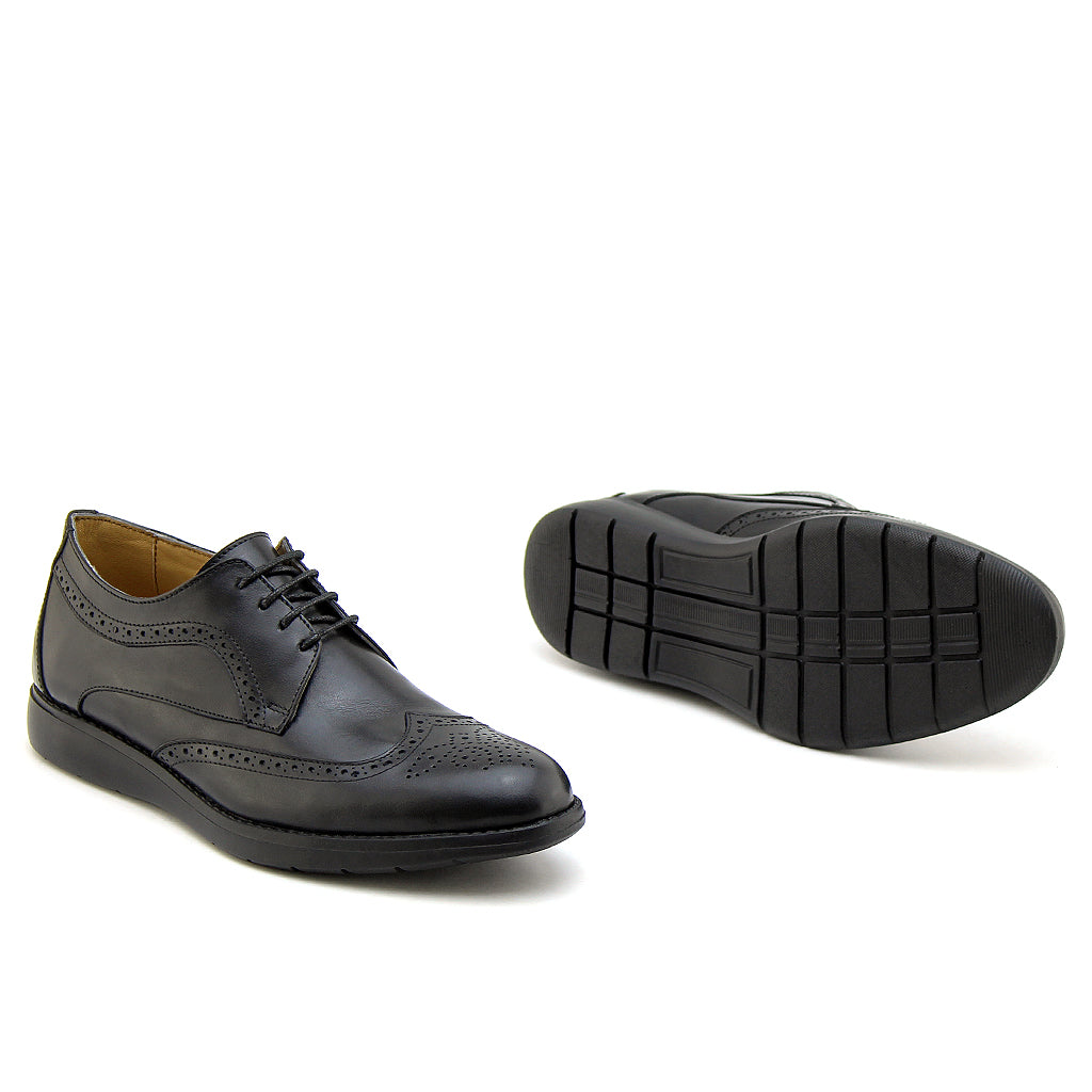 0184 chaussure confort en cuir noir