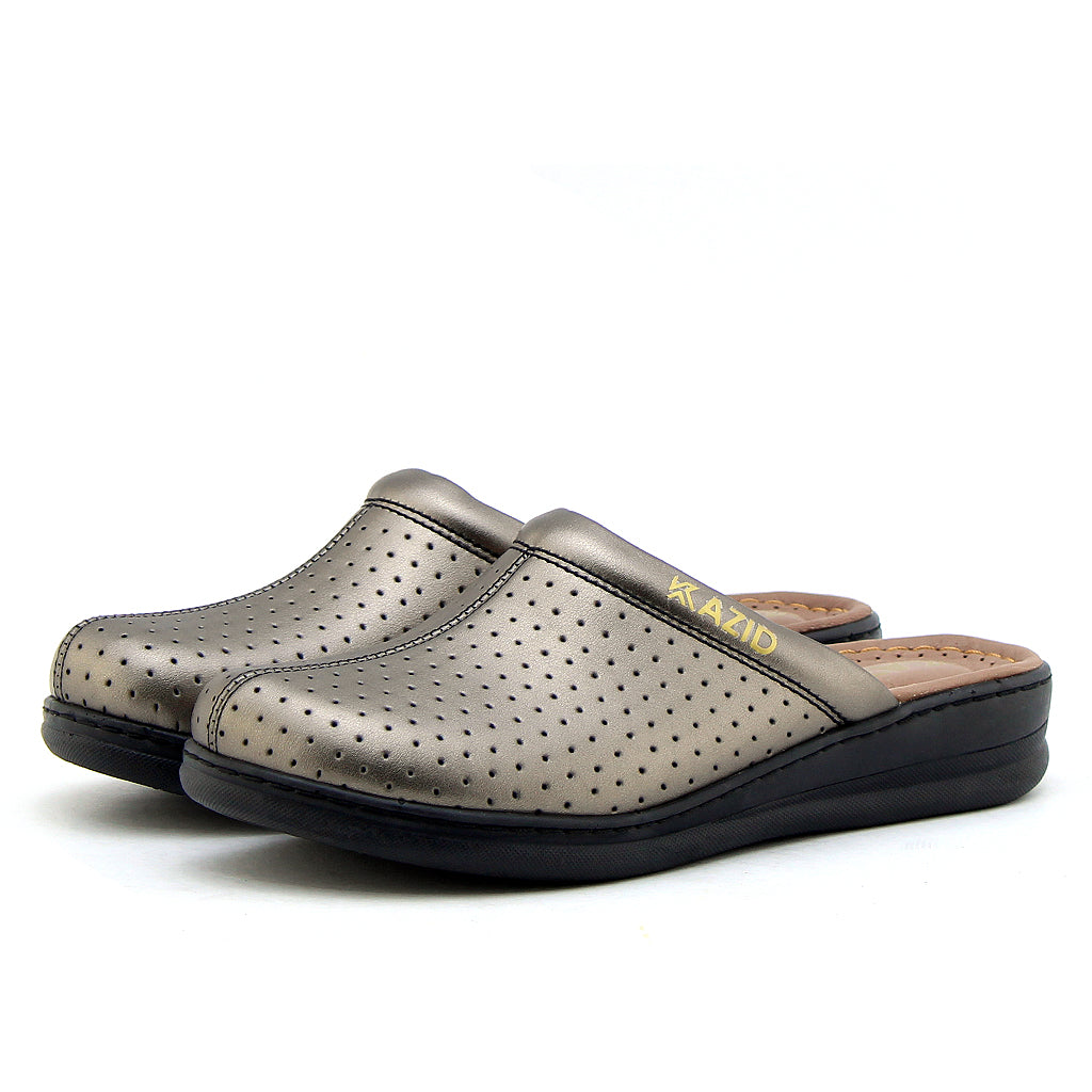 0231 sabot confort en cuir femmes nickel