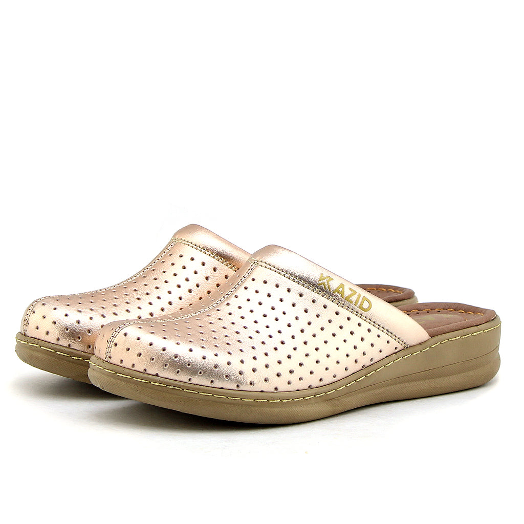 0231 sabot confort en cuir femmes cuivre