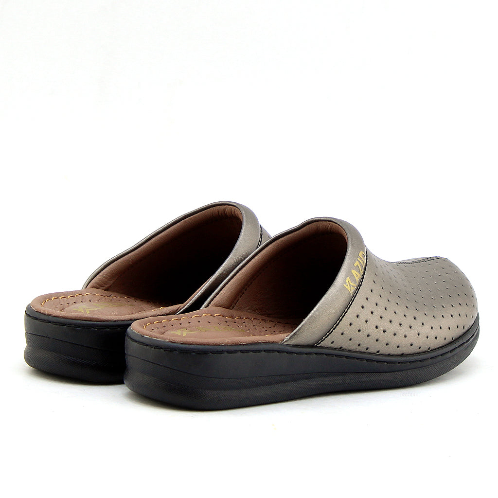 0231 sabot confort en cuir femmes nickel