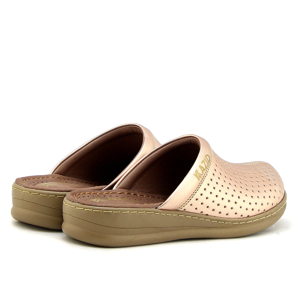 0231 sabot confort en cuir femmes cuivre