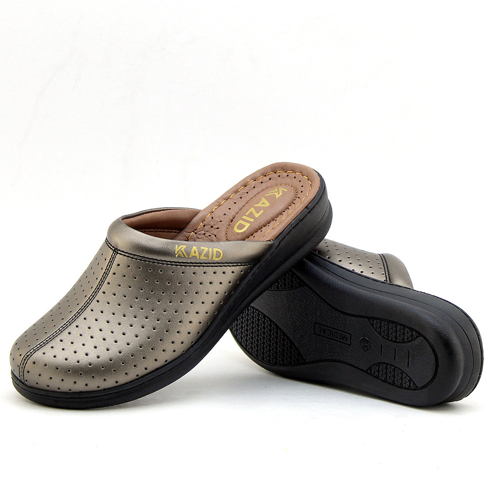 0231 sabot confort en cuir femmes nickel