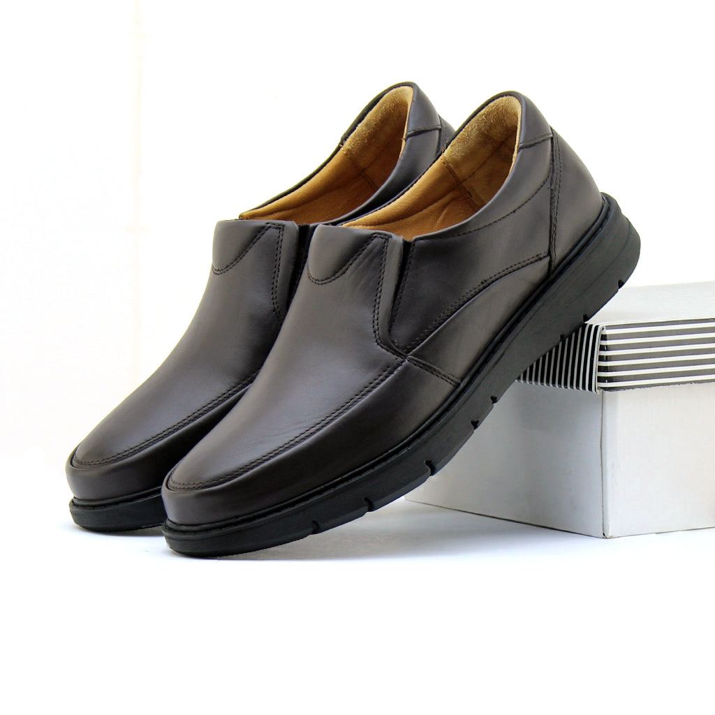 0101 chaussure confort en cuir marron
