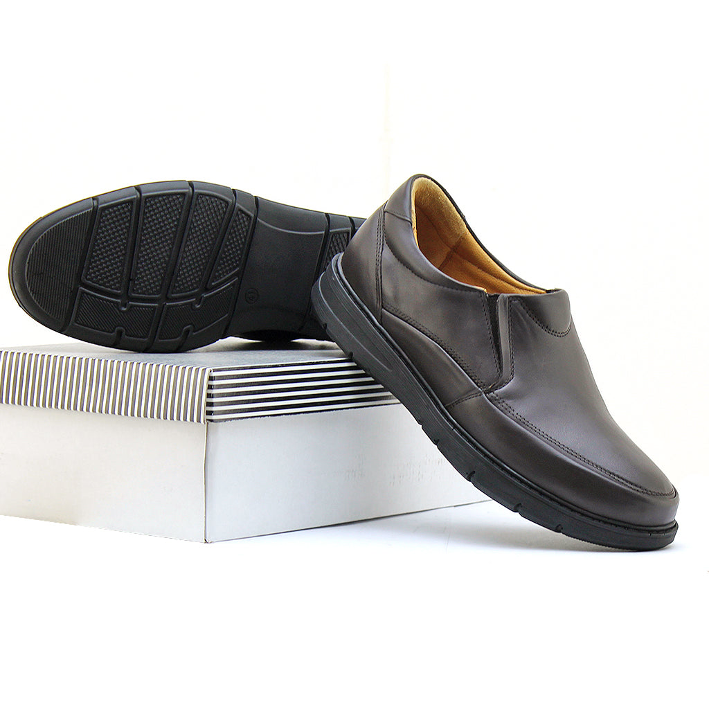 0101 chaussure confort en cuir marron
