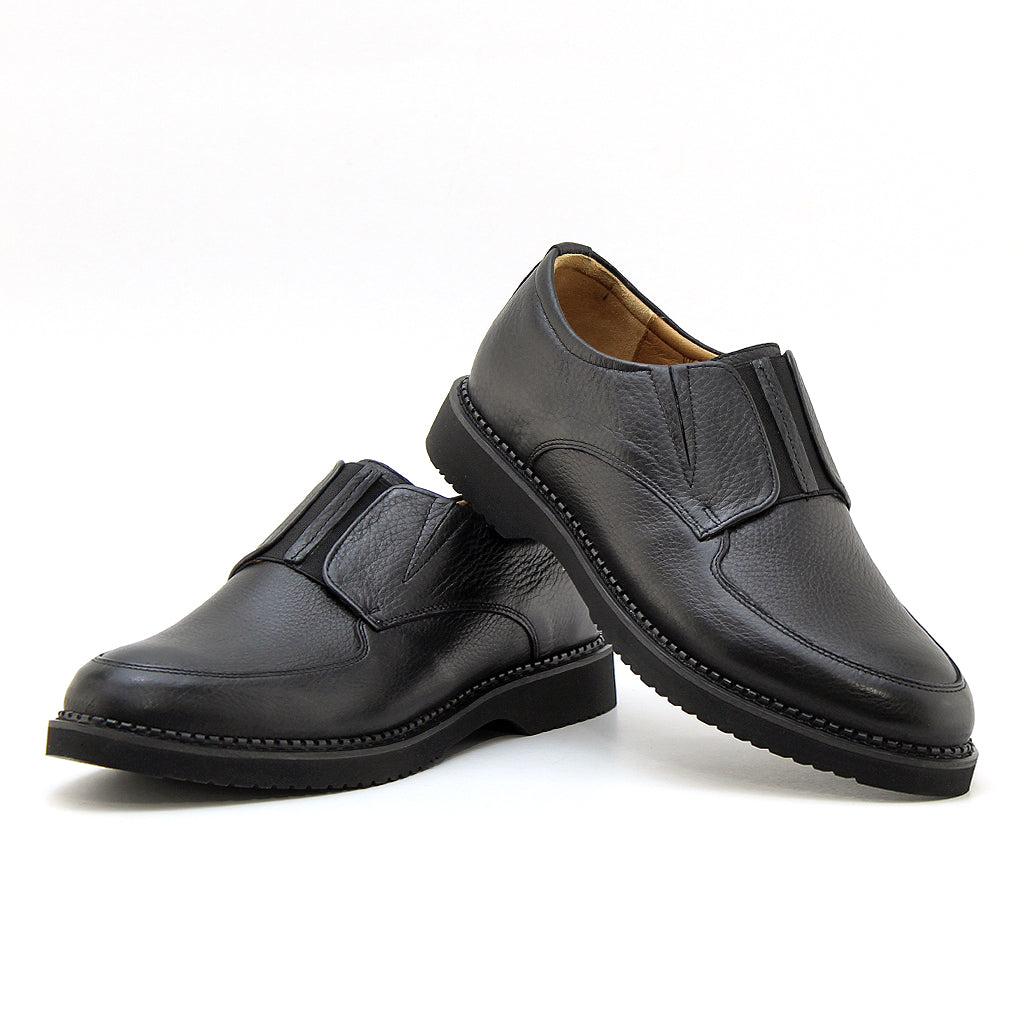 0122 chaussure confort en cuir noir