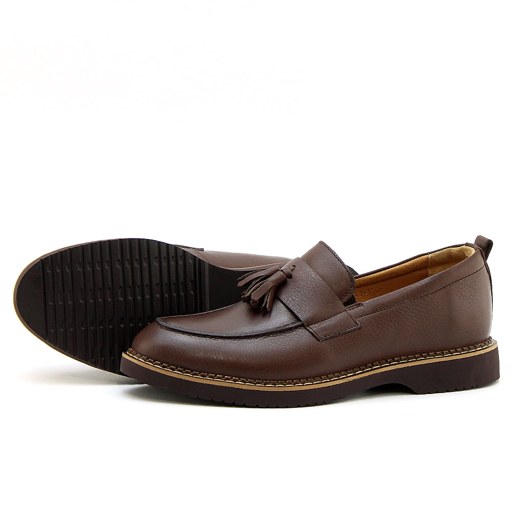 0126 chaussure confort en cuir marron
