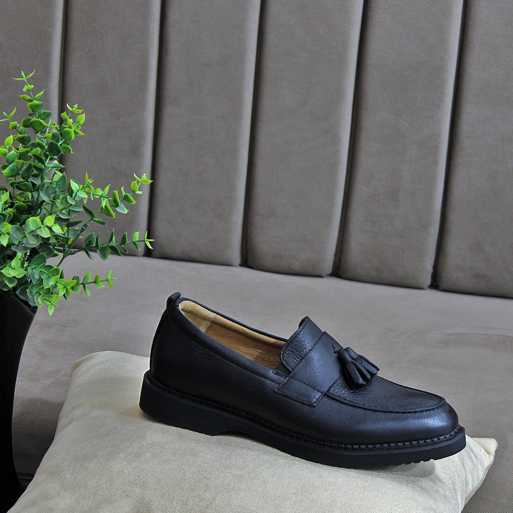 0126 chaussure confort en cuir noir