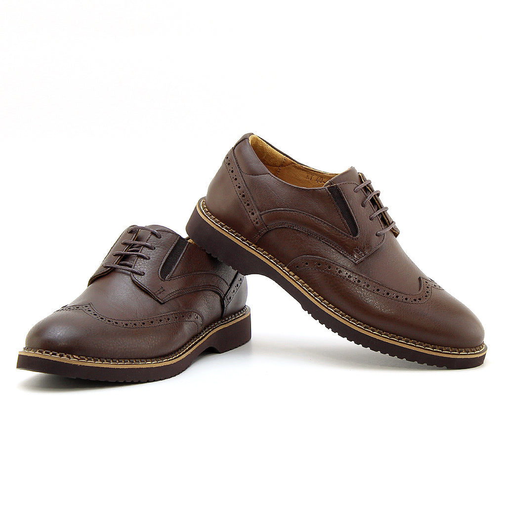 0127 chaussure confort en cuir marron