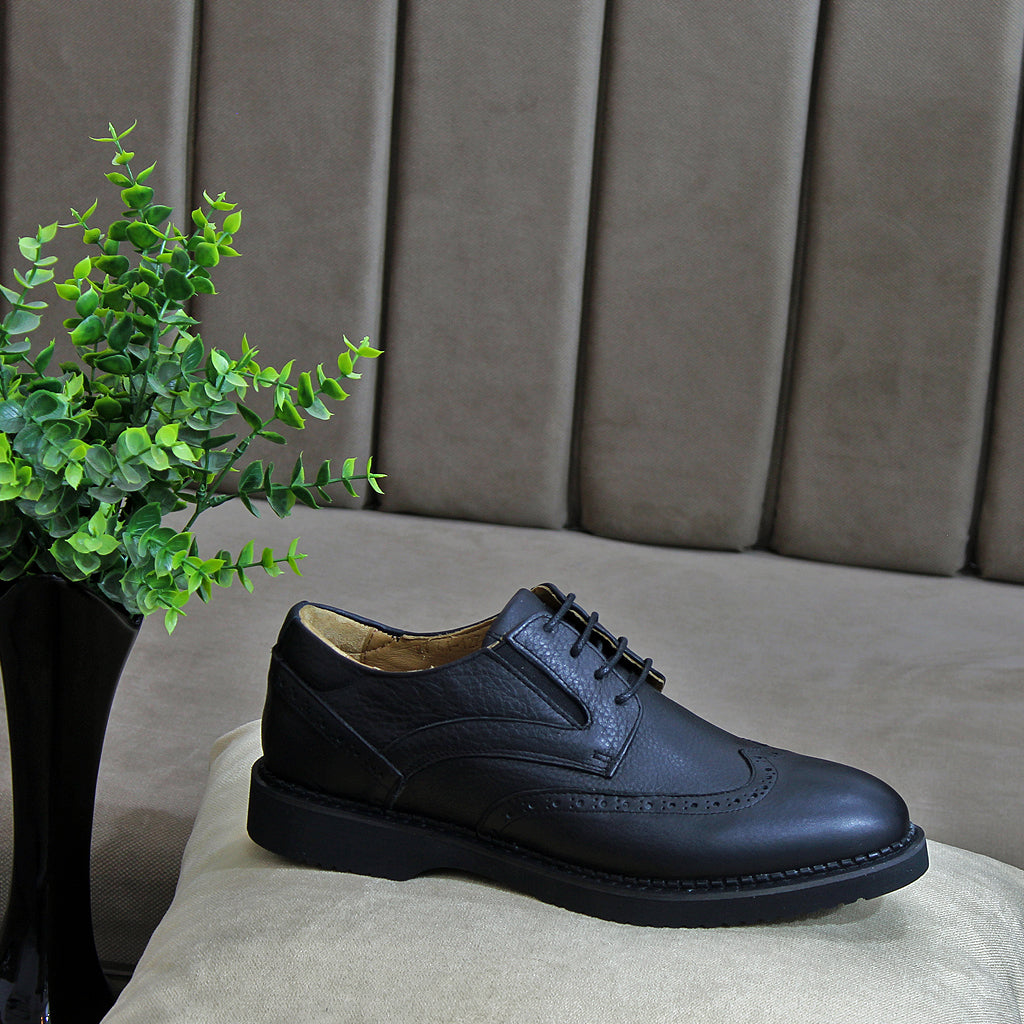 0127 chaussure confort en cuir noir