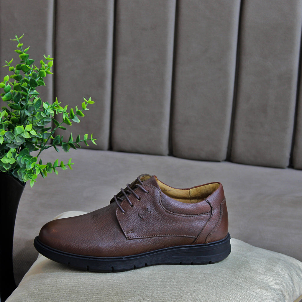 017 CHAUSSURE CONFORT EN CUIR MARRON