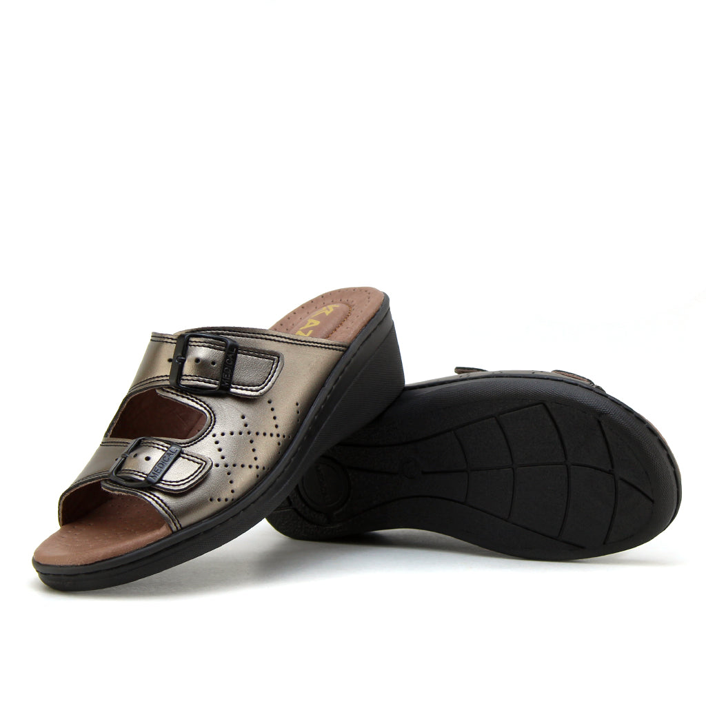 057 sandale médical femme en cuir nickel