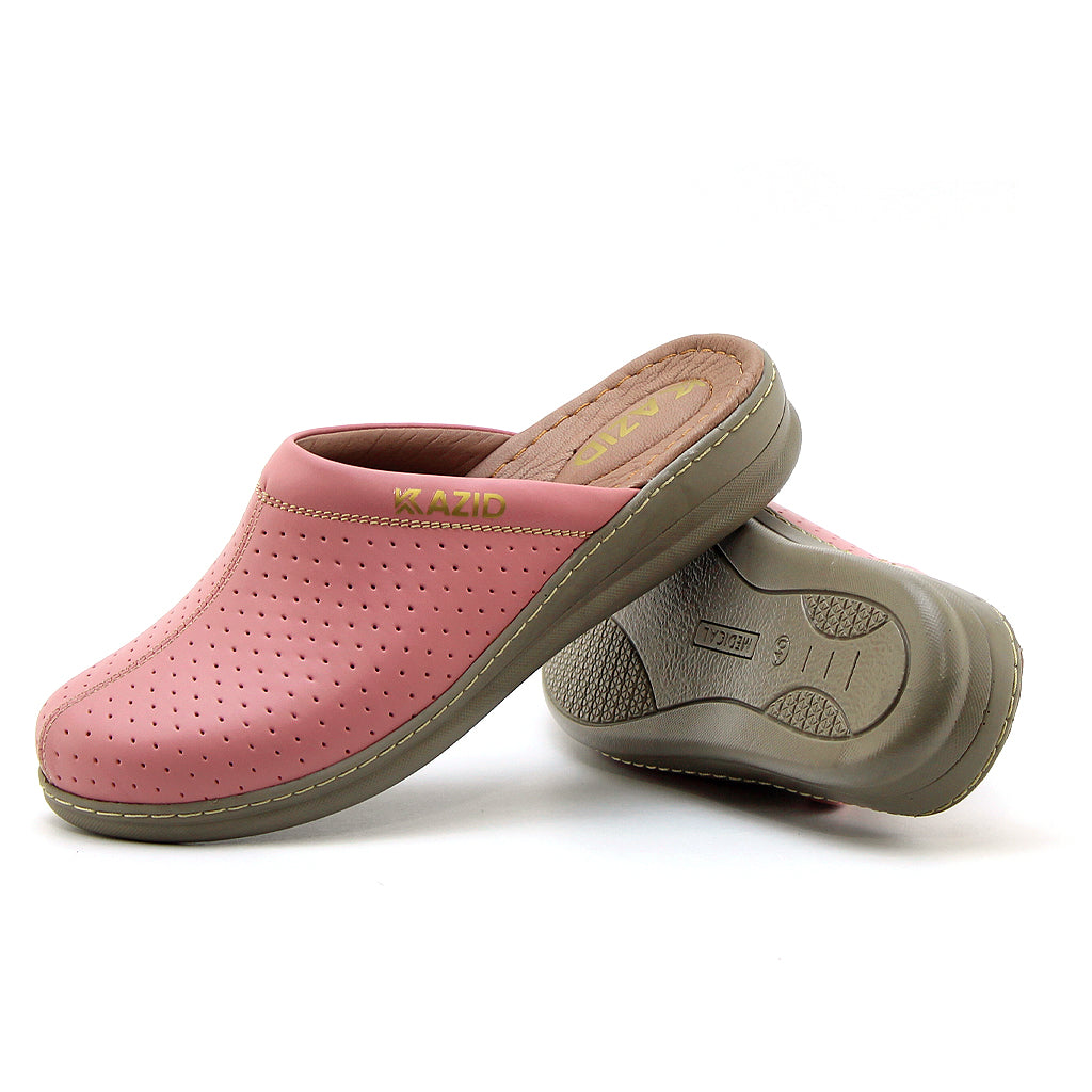 0231 sabot confort en cuir femmes rose