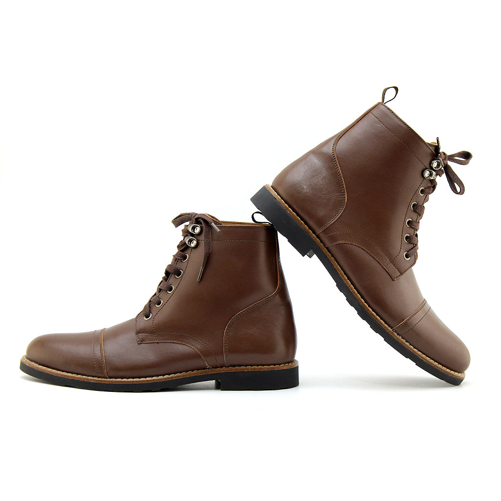 025 boot en cuir marron