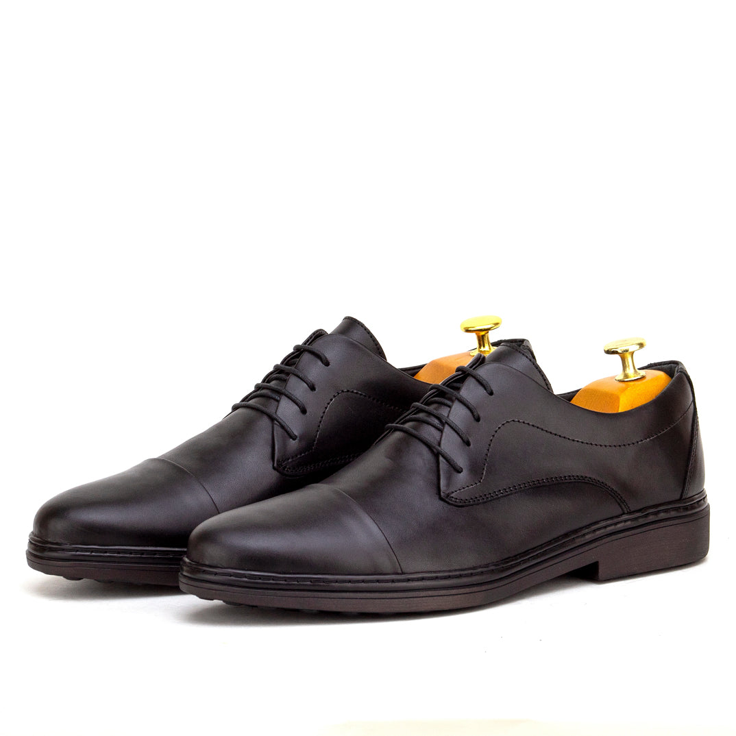 054 chaussure homme confort en cuir noir