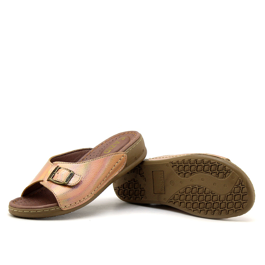 031 sandale médical en cuir femme arc-en-ciel