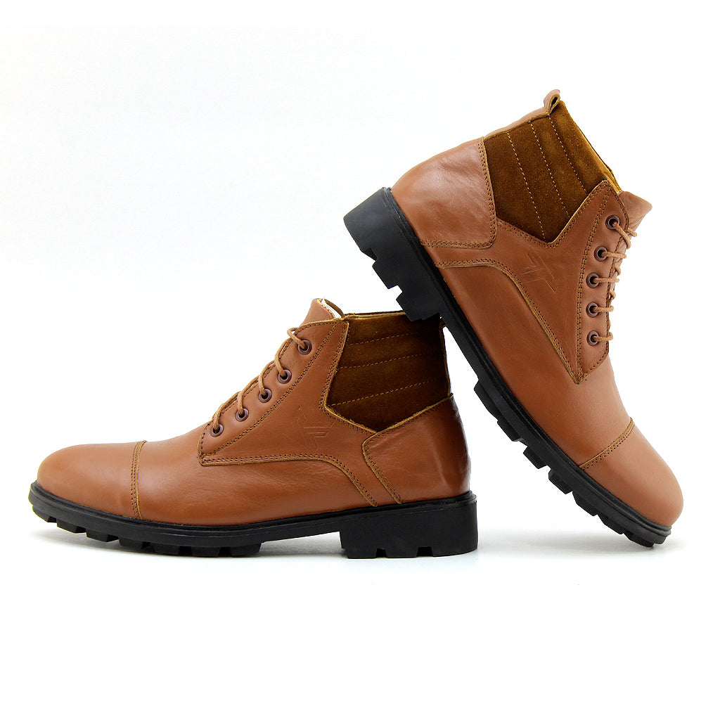 040 BOTTINE EN CUIR TABAC