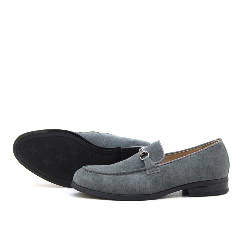 045 Mocassin Richelieu homme en cuir daimgris