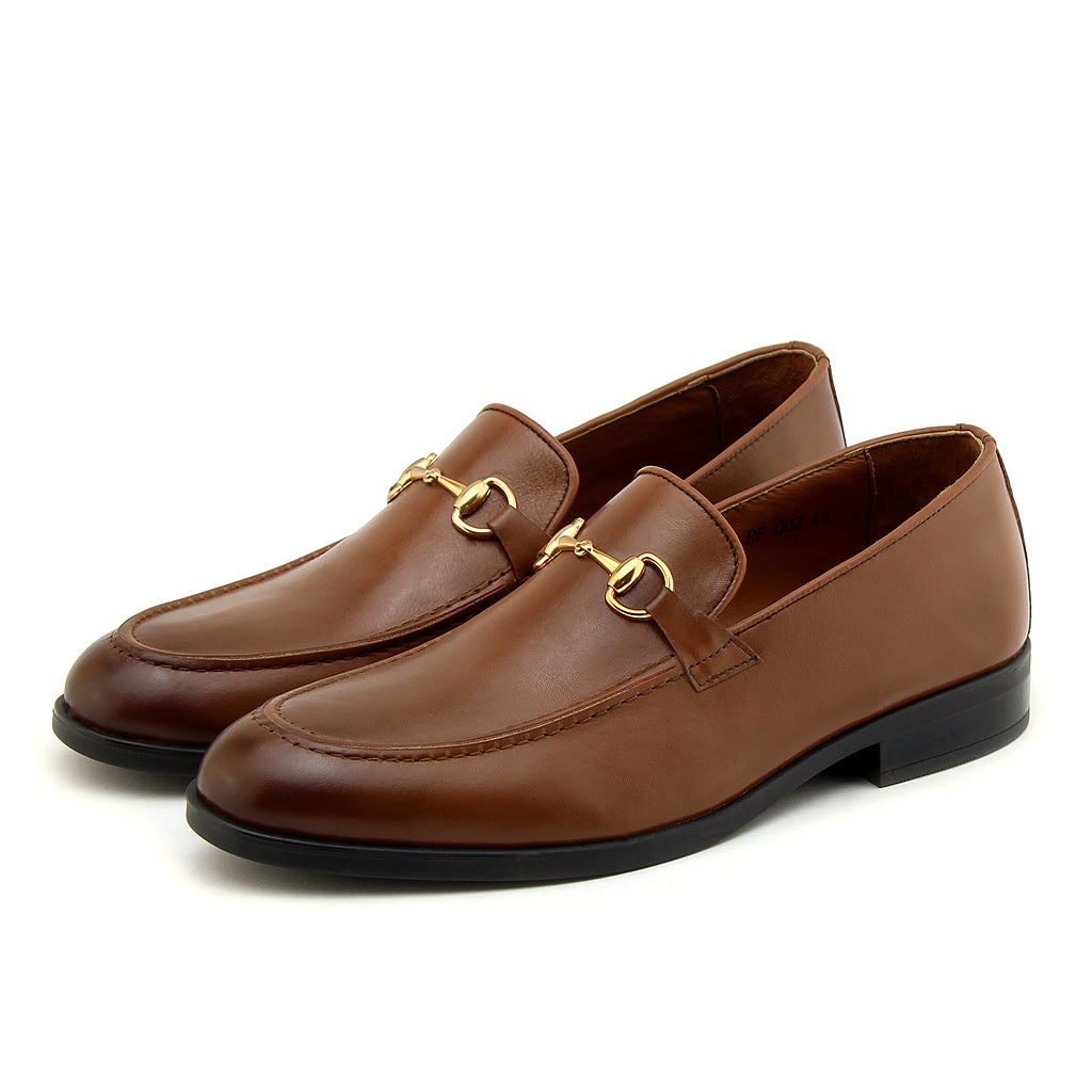 045 Mocassin Richelieu homme en cuir marron