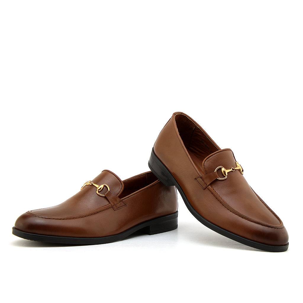 045 Mocassin Richelieu homme en cuir marron