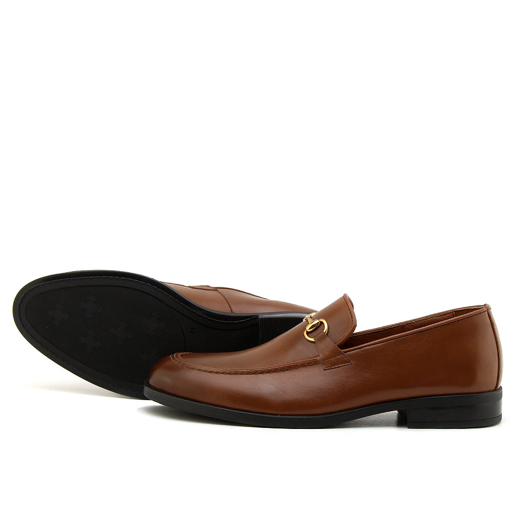 045 Mocassin Richelieu homme en cuir marron