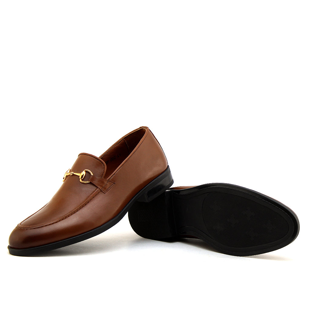 045 Mocassin Richelieu homme en cuir marron