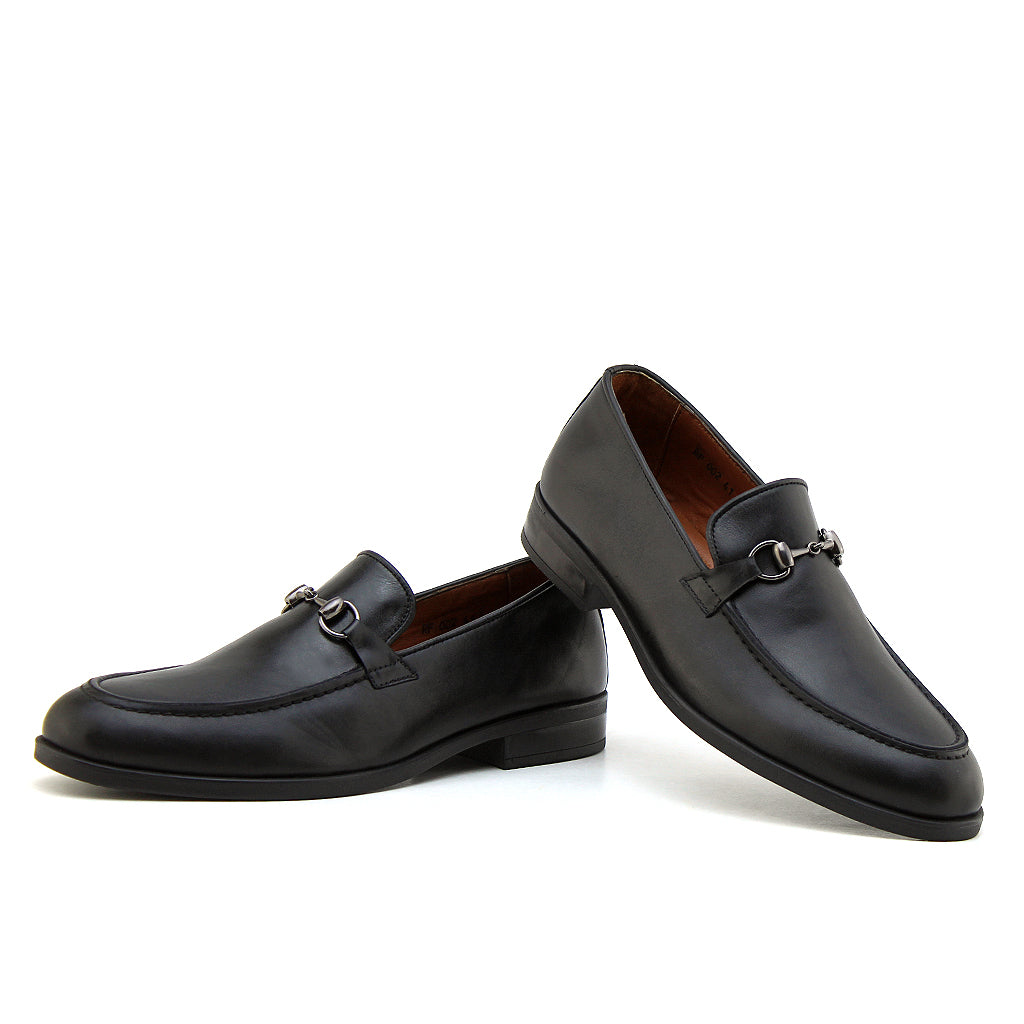 045 Mocassin Richelieu homme en cuir Noire