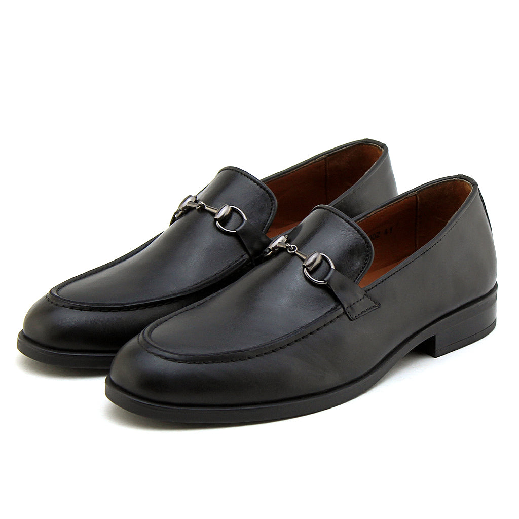 045 Mocassin Richelieu homme en cuir Noire