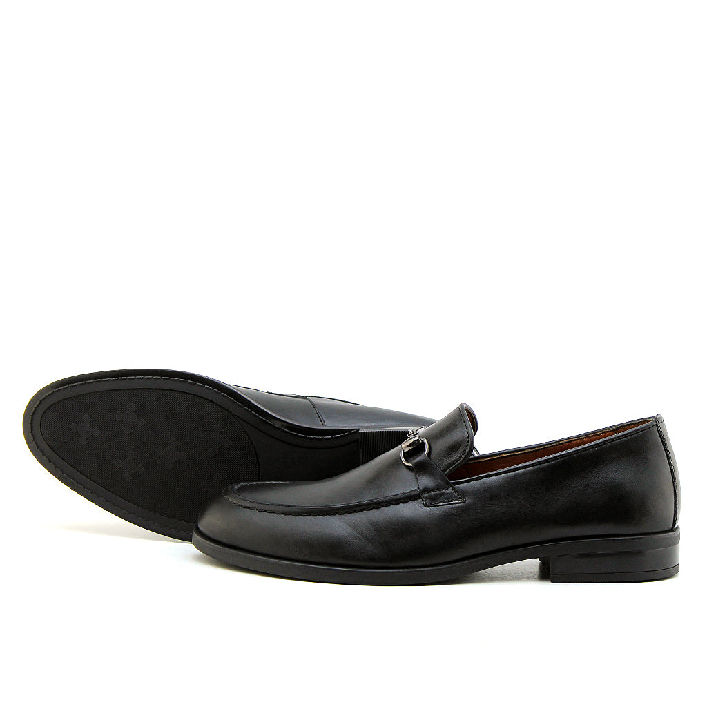 045 Mocassin Richelieu homme en cuir Noire