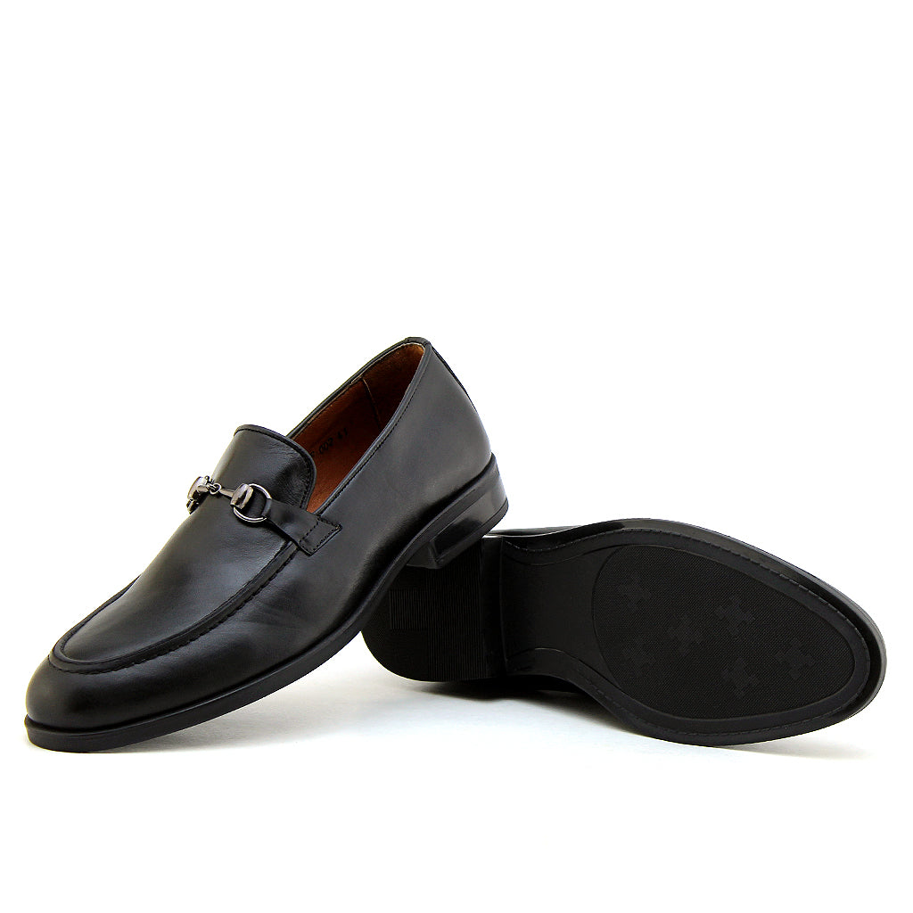 045 Mocassin Richelieu homme en cuir Noire