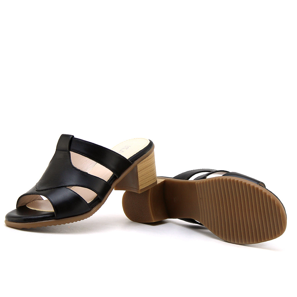 0467 sandale en cuir femme noir