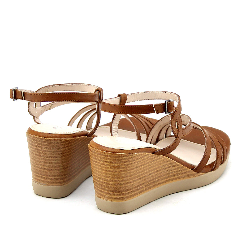 0485 sandale en cuir femme marron