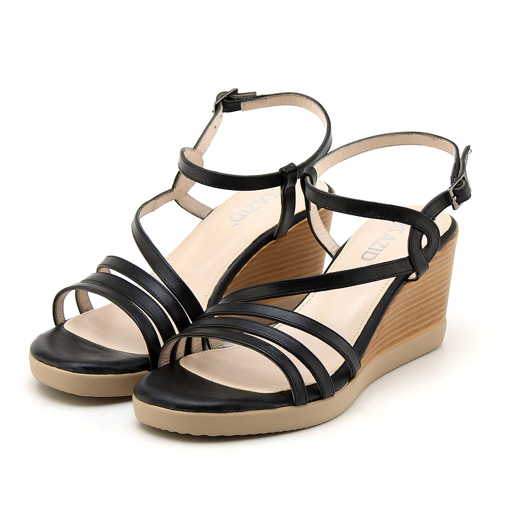 0485 sandale en cuir femme noir