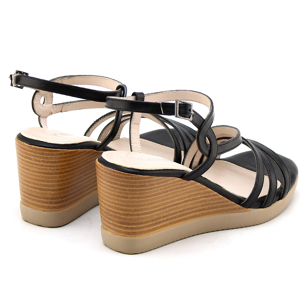 0485 sandale en cuir femme noir