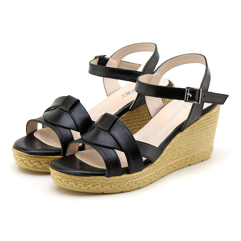 0491 sandale en cuir femme noir