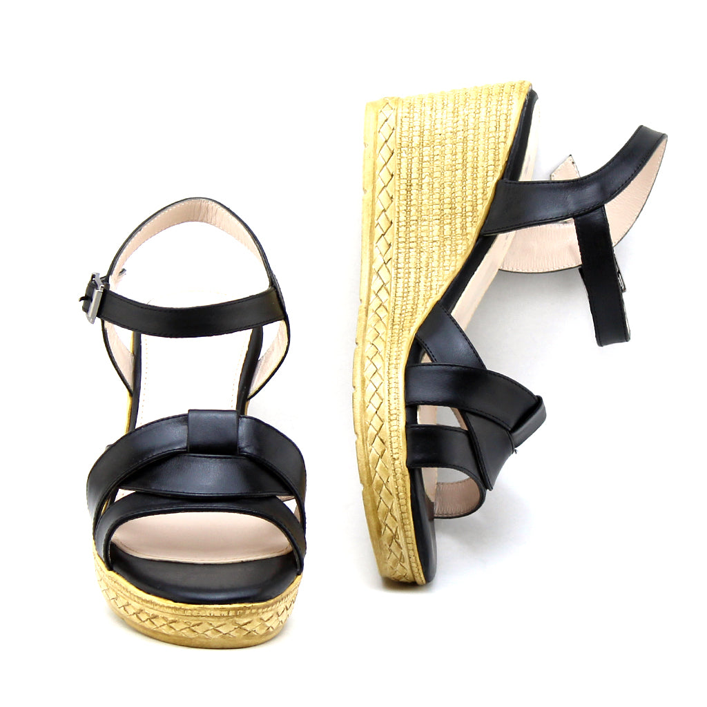 0491 sandale en cuir femme noir