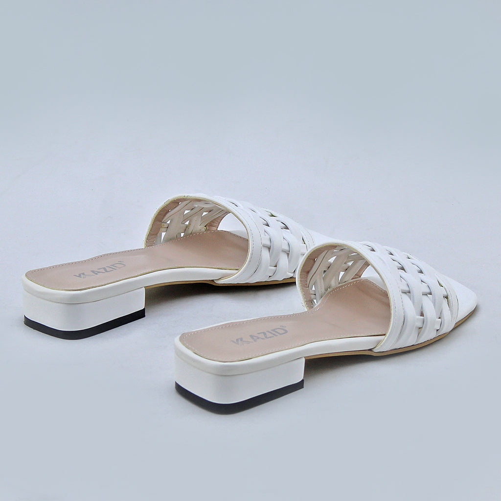 0499 sandale en cuir femme blanc