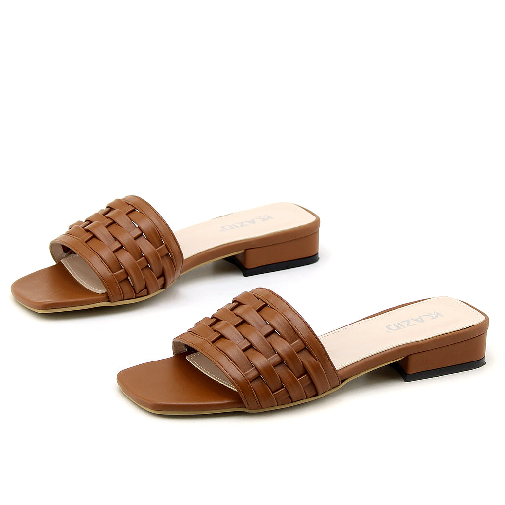 0499 sandale en cuir femme marron
