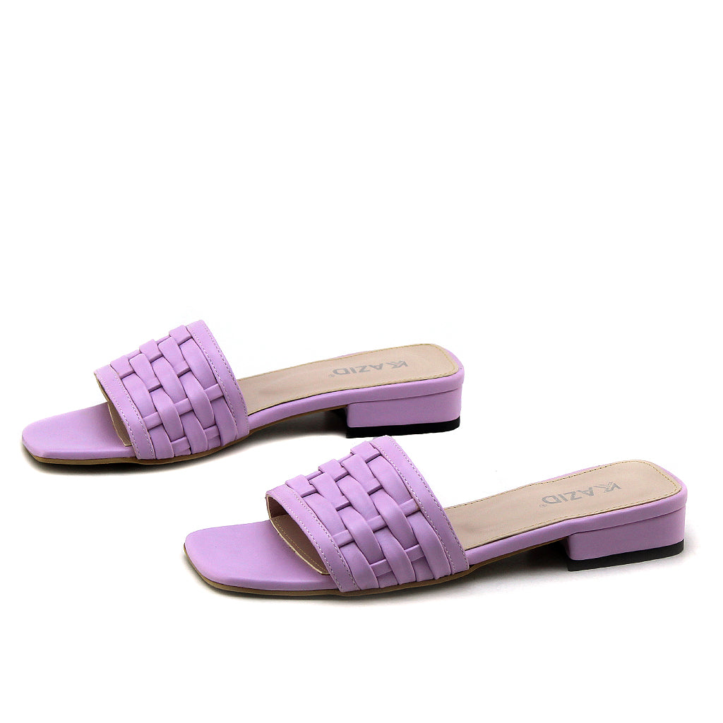 0499 sandale en cuir femme violet