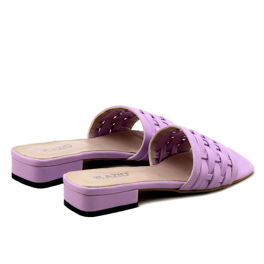 0499 sandale en cuir femme violet