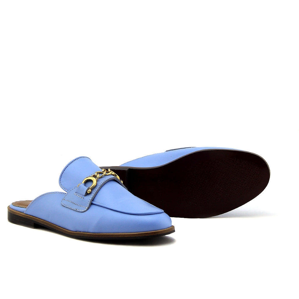 053 mules en cuir violet clair femmes