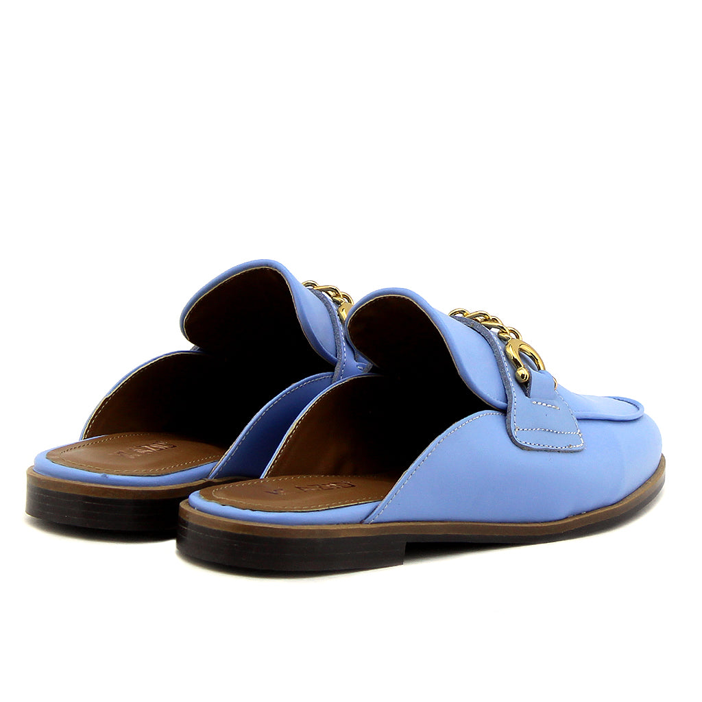 053 mules en cuir violet clair femmes