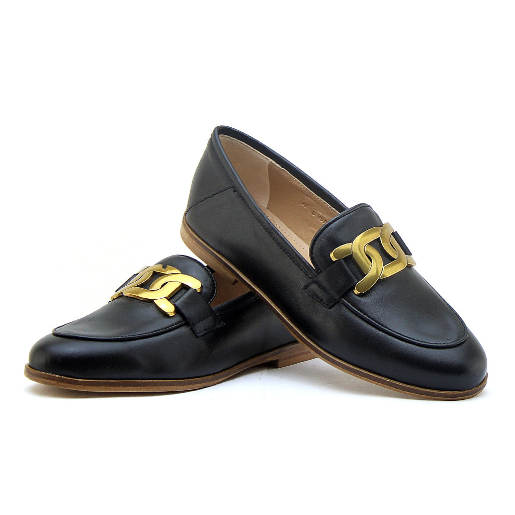 059 chaussure en cuir noir femme